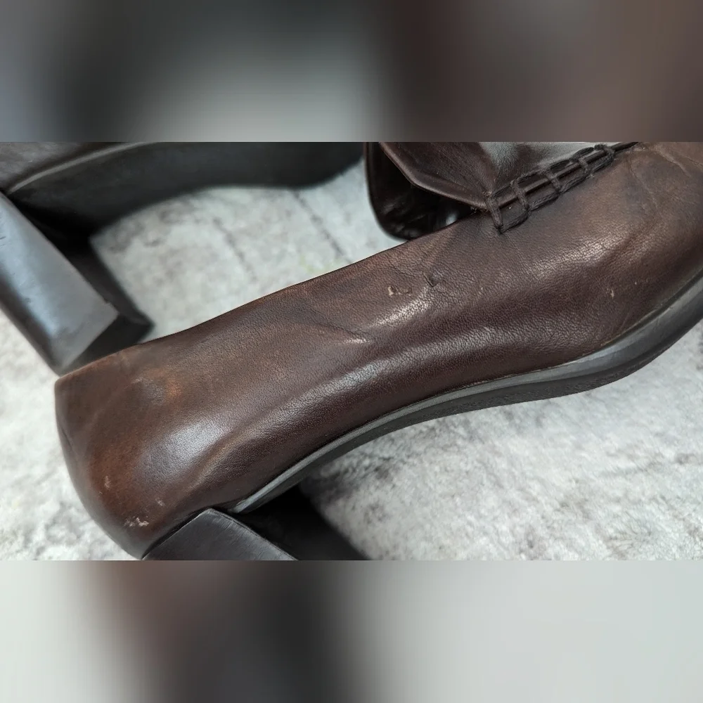 Franco Sarto Leather Shoes Size 7 1/2 M.Made in Brazil .